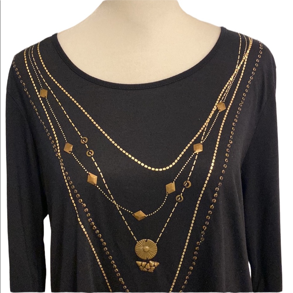 HANNAH metallic embossed tunic T-shirt with beading - Picture 2 of 11